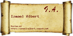 Izmael Albert névjegykártya